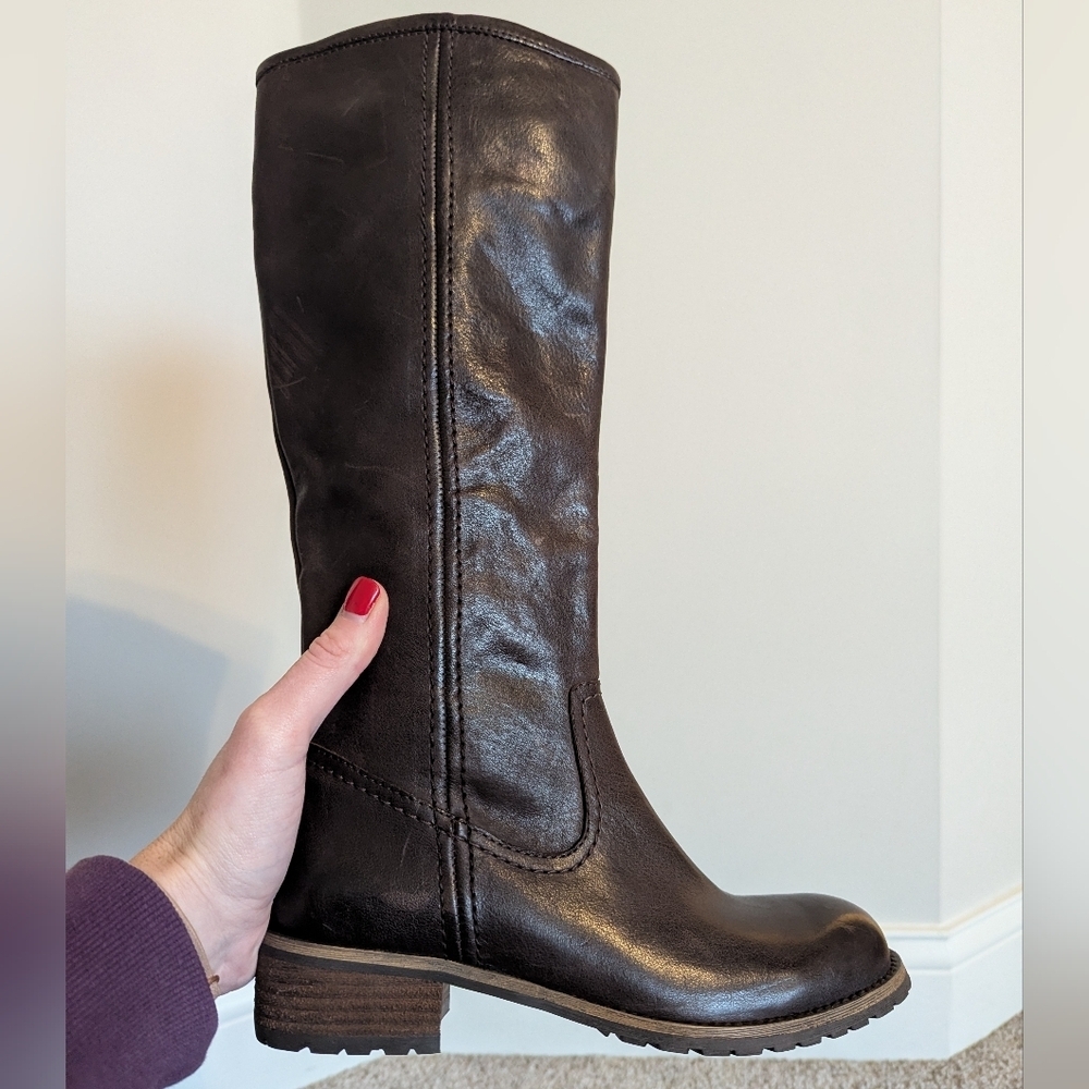Coldwater Creek Brown Leather Tall Riding Boots sz 6 - Picture 8 of 8